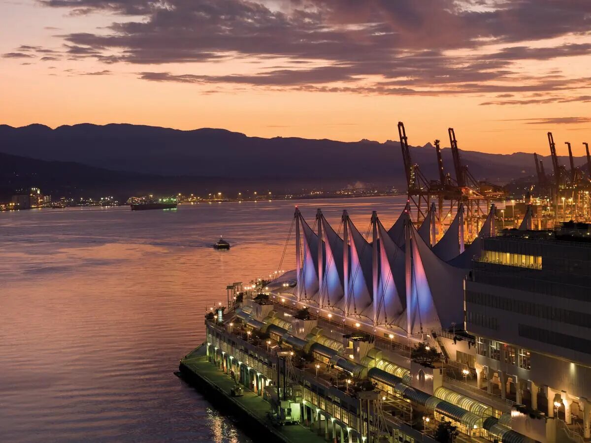 Canada Place near Pinnacle Hotel Harbourfront in downtown Vancouver
