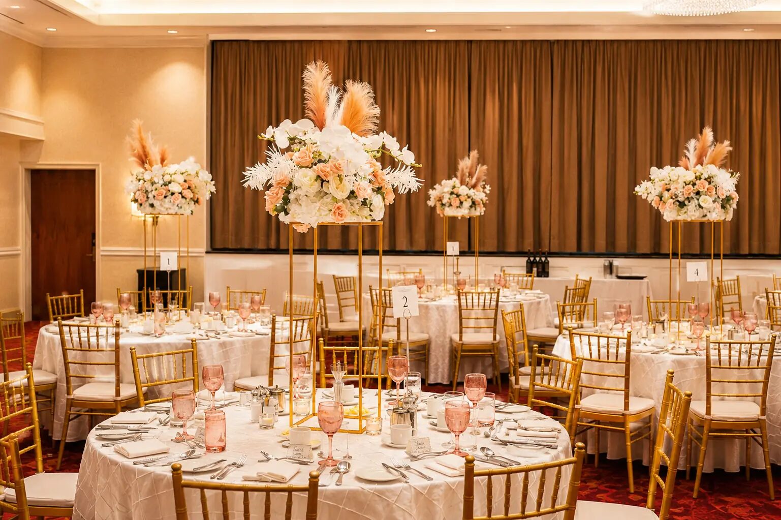 Harbourfront Ballroom set for a wedding reception