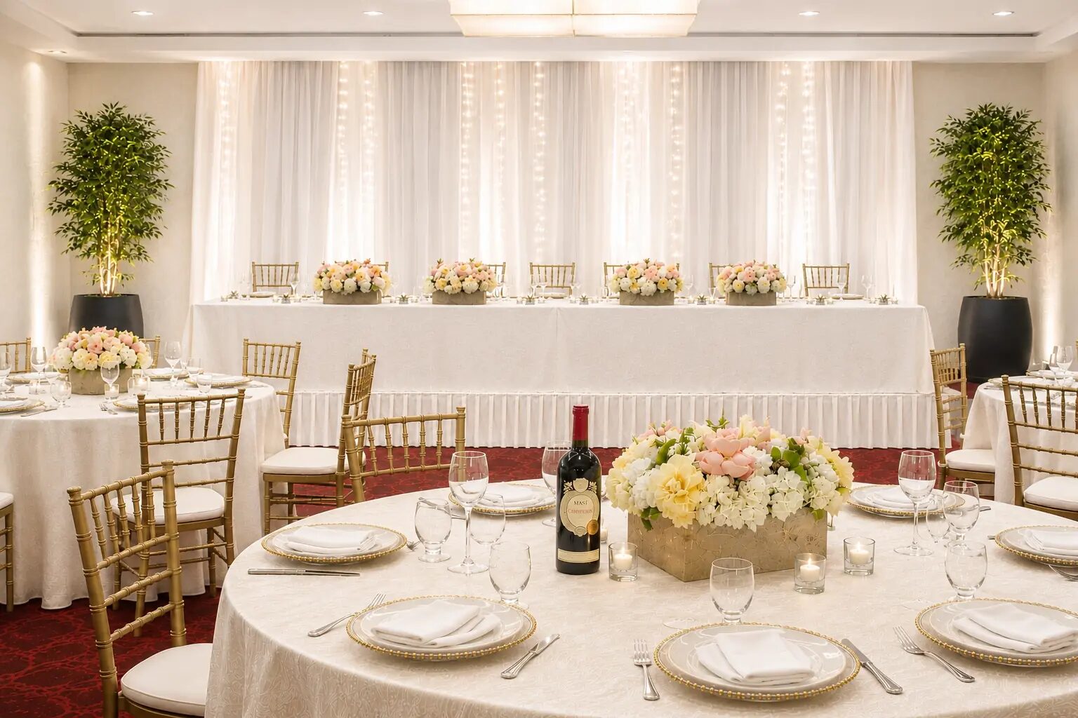 Cordova Ballroom set for a wedding or social event