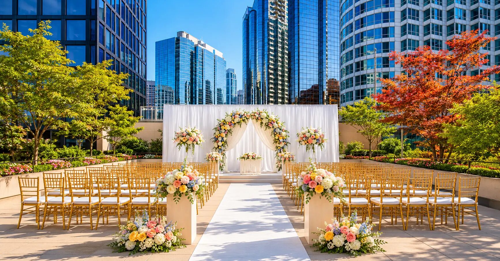 Outdoor Terrace on the 19th level for a wedding ceremony